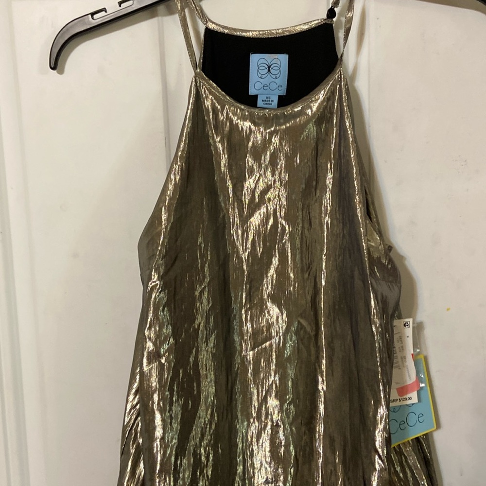 CeCe gold dress xs.